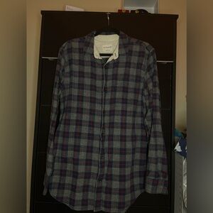 Unisex Oversized Plaid Long-Sleeve